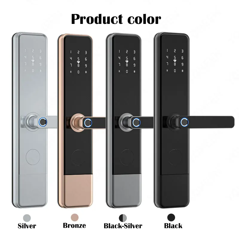 TTlock or Tuya Wifi Mobile Phones APP Control Smart Lock Digital Keypad NFC Key Card Biometric Fingerprint Door Lock