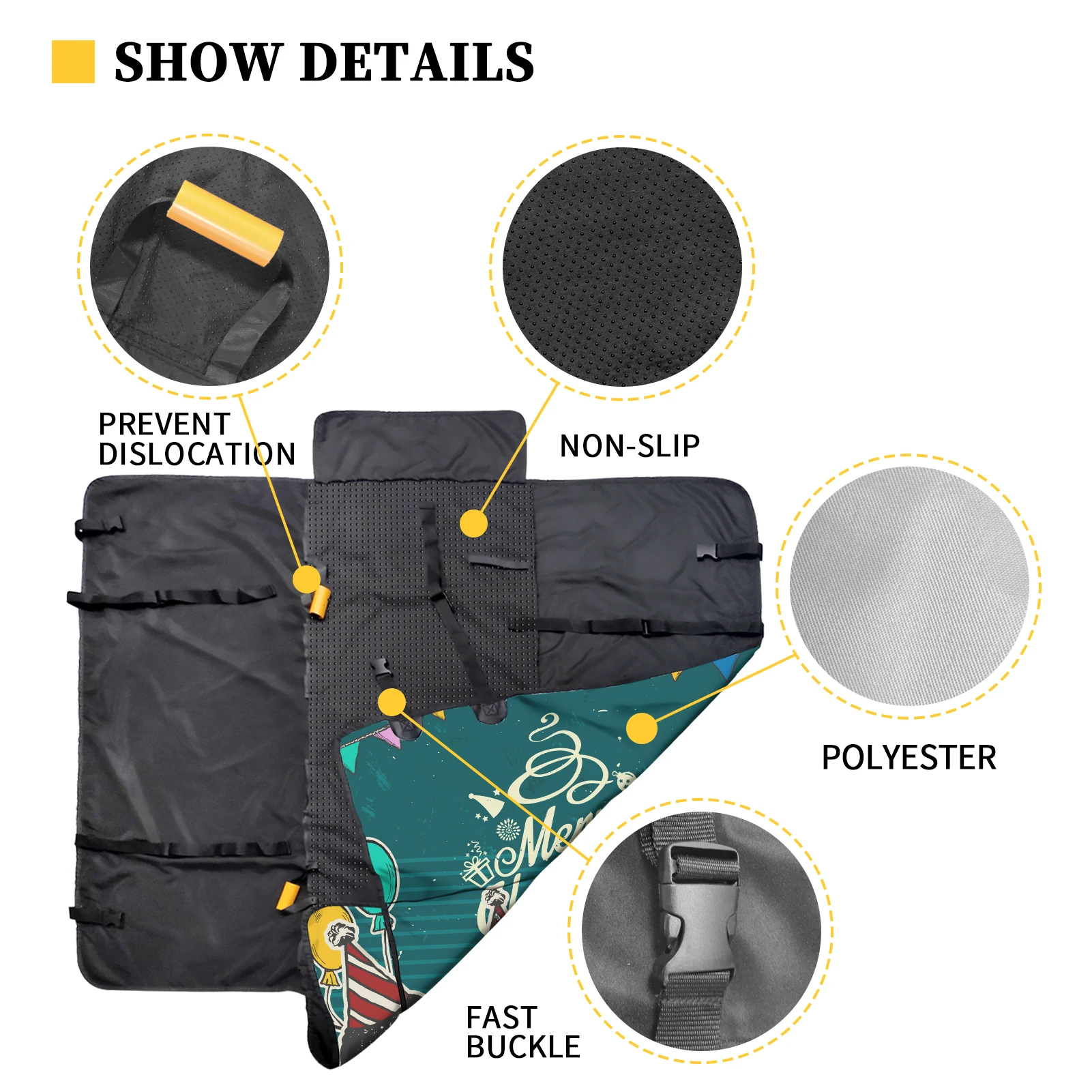 Polynesian Personal Cover Seat Car Waterproof Pet Banana Palm Leaves Seat Cover Pets Coconut Tree Waterproof Pet Dog Travel Mat