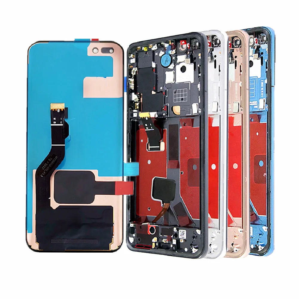 Original For Huawei P40 Pro LCD Display Screen Touch Panel Digitizer For Huawei P40Pro ELS-NX9 ELS-N04 Screen With Frame