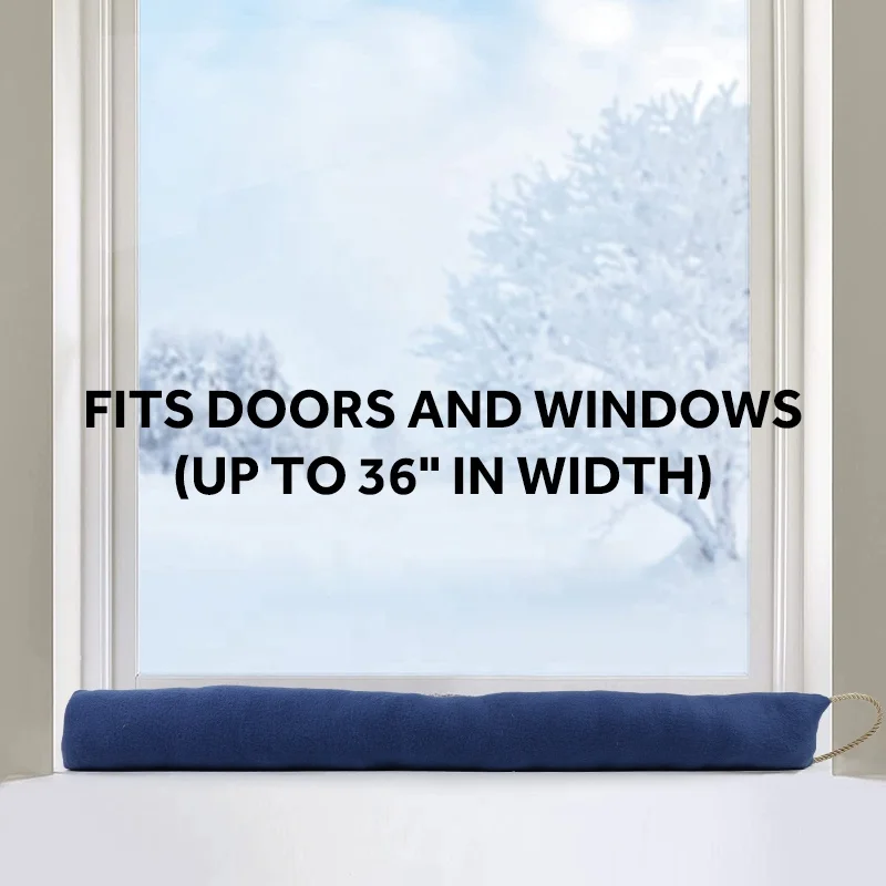 Door Draft Stopper 31 inches Heavy Duty Noise and Air Blocker Energy Saving Under Door Guard Fabric Under Door Draft Stopper