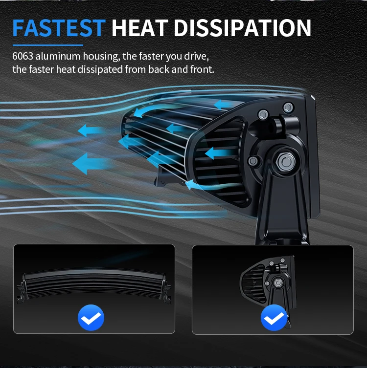 Super slim LED light bar 300W 400W 500W Combo Waterproof Curved LED Light Bar For Trucks