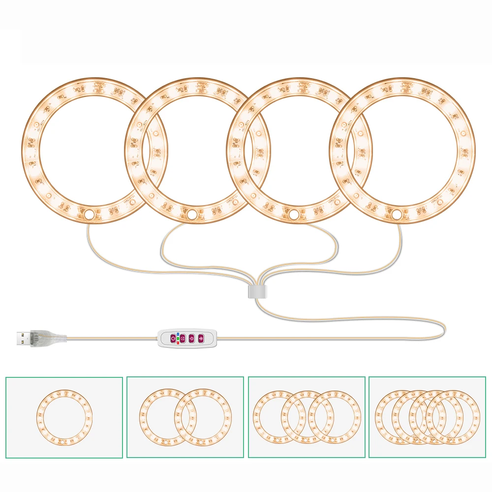 Grow Light DC5V USB LED Succulent Plant Growing Light Set Sunlight Lamp kits For Indoor Home Garden Flower Plants