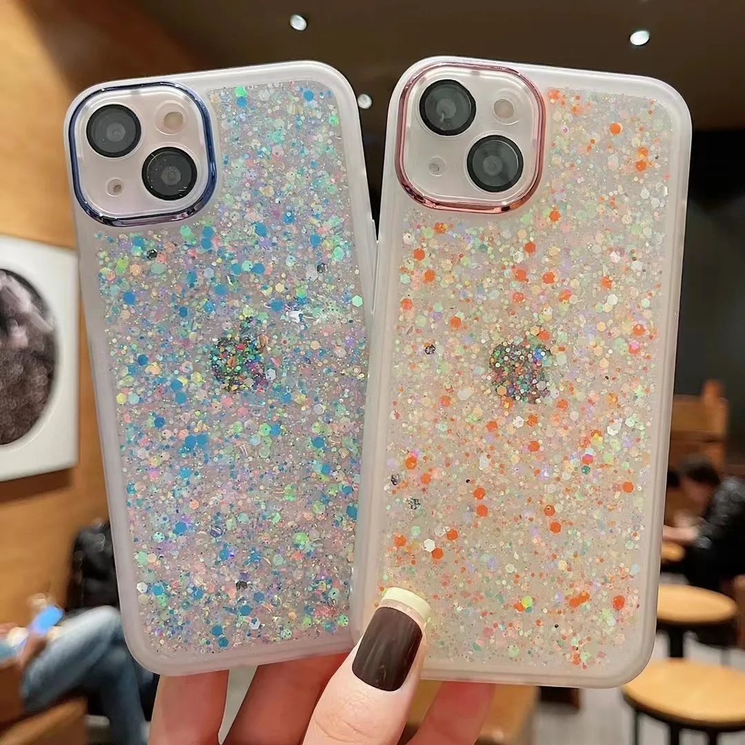 Phone Accessories Glow In The Dark Luminous Phone Cases For iPhone 13 12 Pro Max Glitter Epoxy Resin Phone Cover Fundas