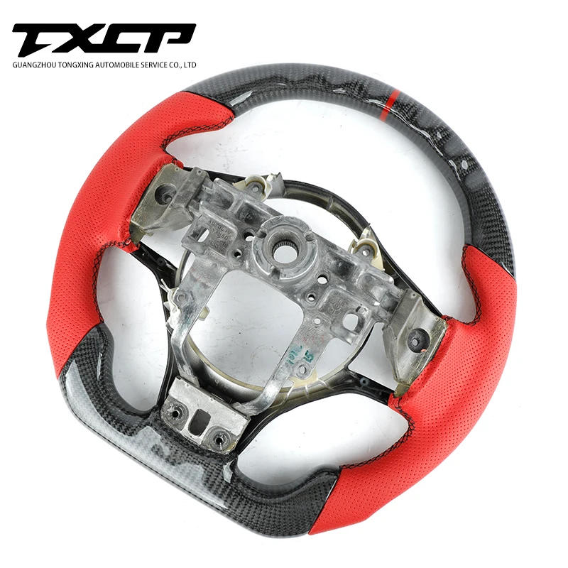 for EVO X Flat Bottom Matte Carbon Fiber Steering Wheel Fit for Mitsubishi Lancer 2008-2015