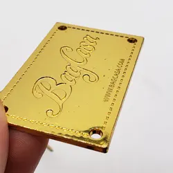 Оптовая продажа, пользовательский модный дизайн, брендовая Выгравированная металлическая этикетка с логотипом для сумок