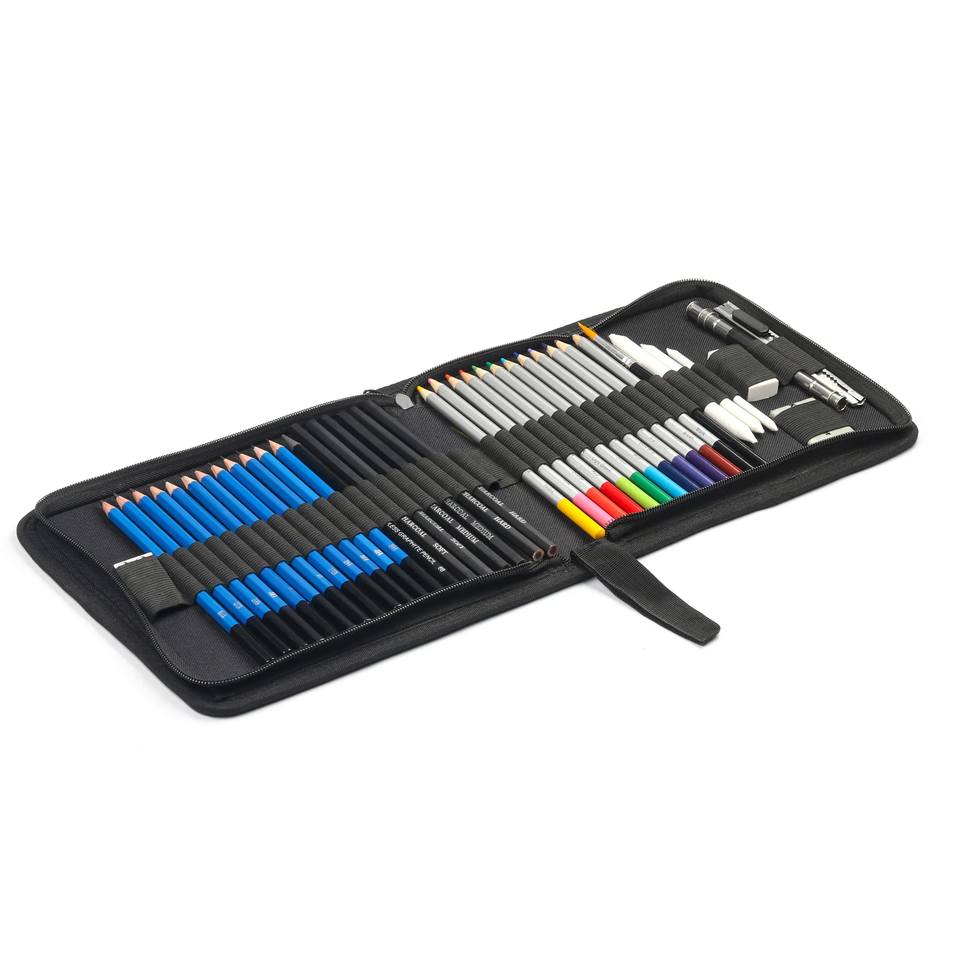 Professional 41pcs Artist Kit Includes Graphite Pencils Sticks Sharpener Eraser Sketch Pencils Set for Drawing