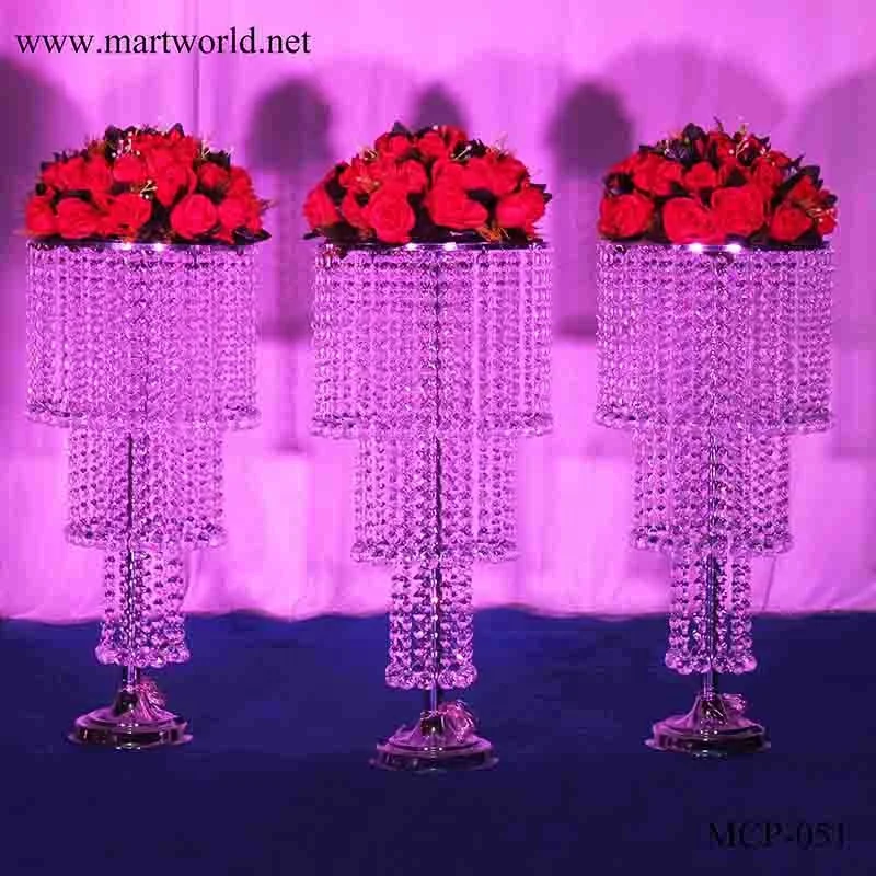 
handmade metal wedding flower stand hanging crystal beads table centerpiece decoration for bridal shower birthday party(MCP-051) 