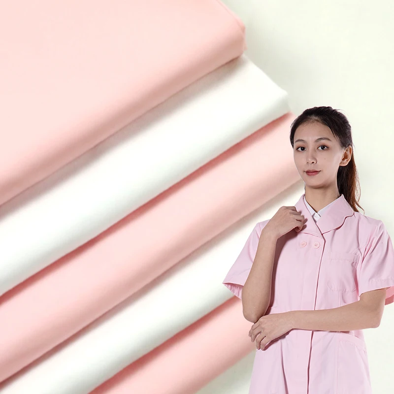 Anti-Blood Anti-Static Hospital Clothing Material Medical Scrubs Surgical Suit Fabric Doctor Nurse cotton twill fabric wholesale
