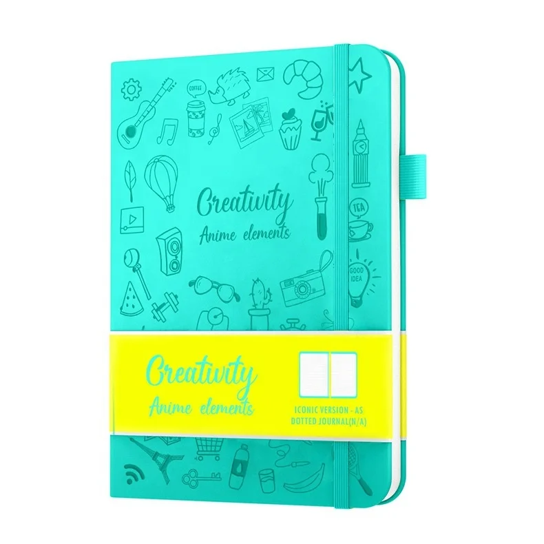 Wholesale Custom Factory Gratitude Planner Design leather Fabric Premium A5 Hardcover Dotted Notebook Journal