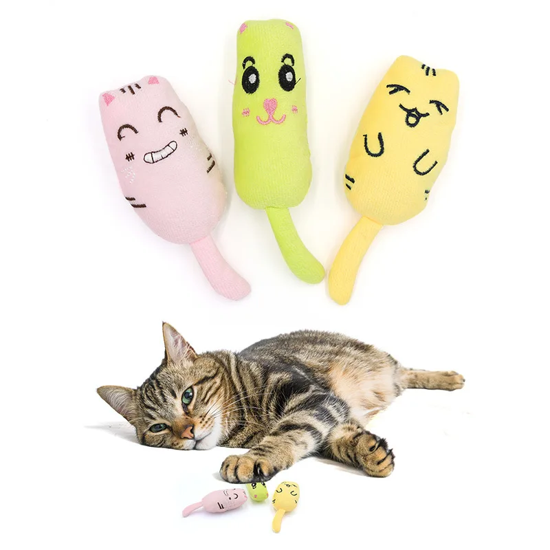 Wholesale Hot Selling New Arrival Cute Catnip Toy Cat Chew Bite Resistant Cartoon Mice Cat Teething Chew Toy Molar Interactive