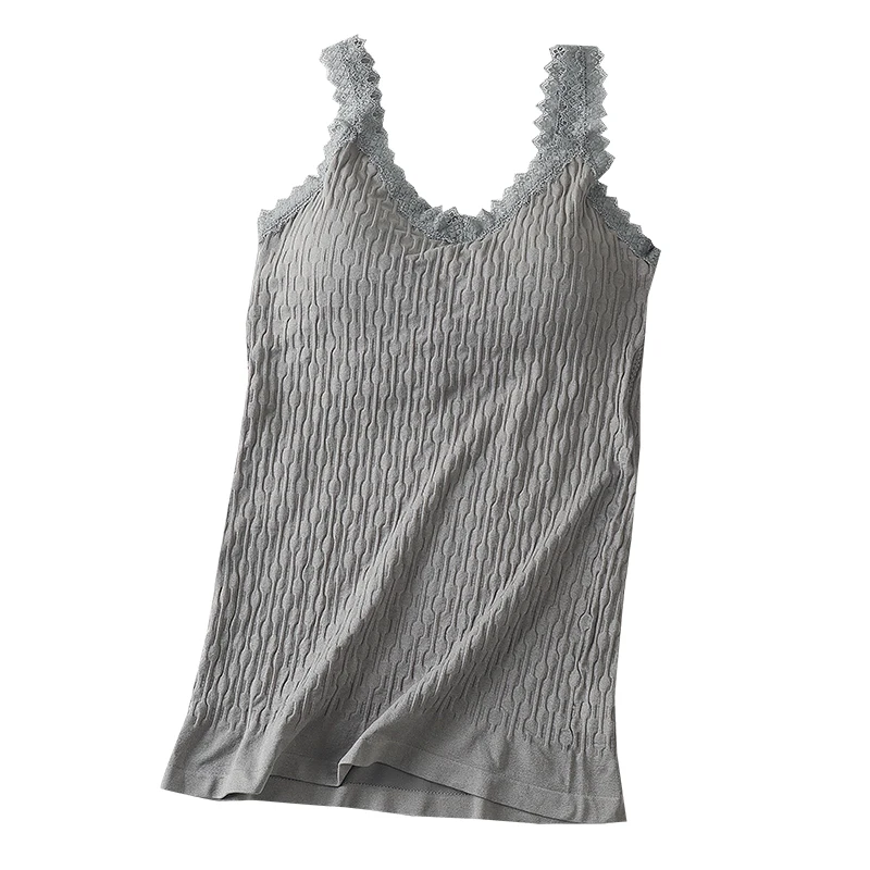 With chest pad no trace slim slimming bottoming camisole bra seamless vest female