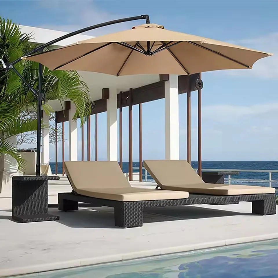 Portable Sun And Weather Shelter 2024 New Folding Outdoor Banana Patio Umbrella Sun Garden Parasol Umbrella