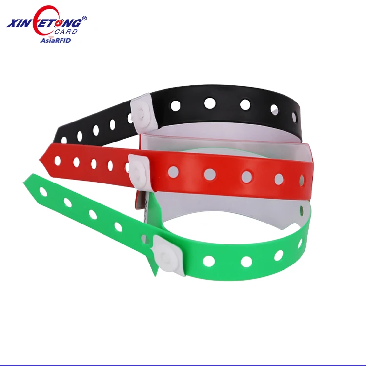 Plastic HF RFID Disposable Bracelet for Holiday Party Ticket with Logo Printing
