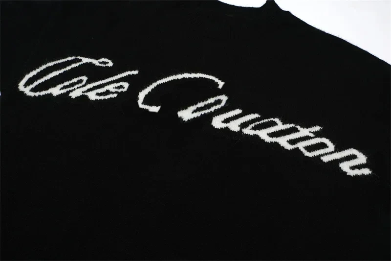 Custom LOGO OEM & ODM men sweater Jacquard pullover knitwear winter crew neck jumper cotton knitted designer custom knit sweater