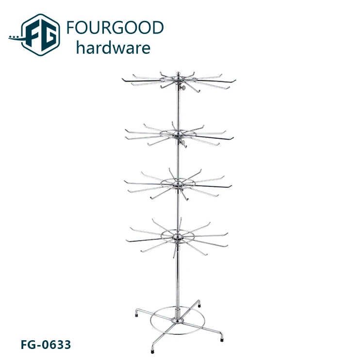 Metal iron chrome-plated DVD display showcase floor stand promotional shelf rack