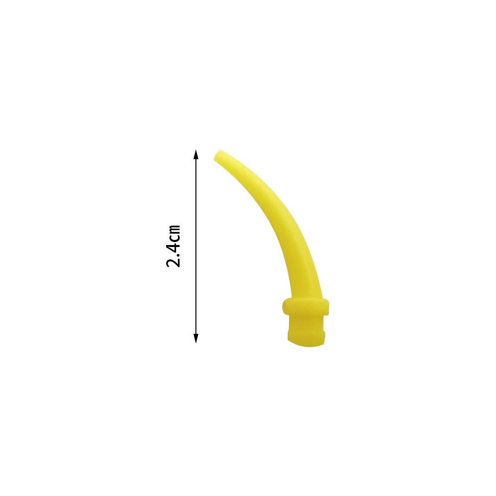 Silicon Dental Impression Material Mixing Tips Yellow Disposable Tube Dentistry Rubber Conveying Mixing Head Nozzle