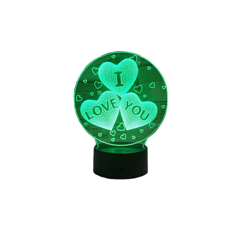 u007Fu007Fu007Fu007Fu007Fu007Fu007Fu007Fu007F3D Illusion I LOVE YOU  Acrylic Table Desk Base LED Christmas Lamp Kids Room Decor Night Light For Boy and Girls Gift