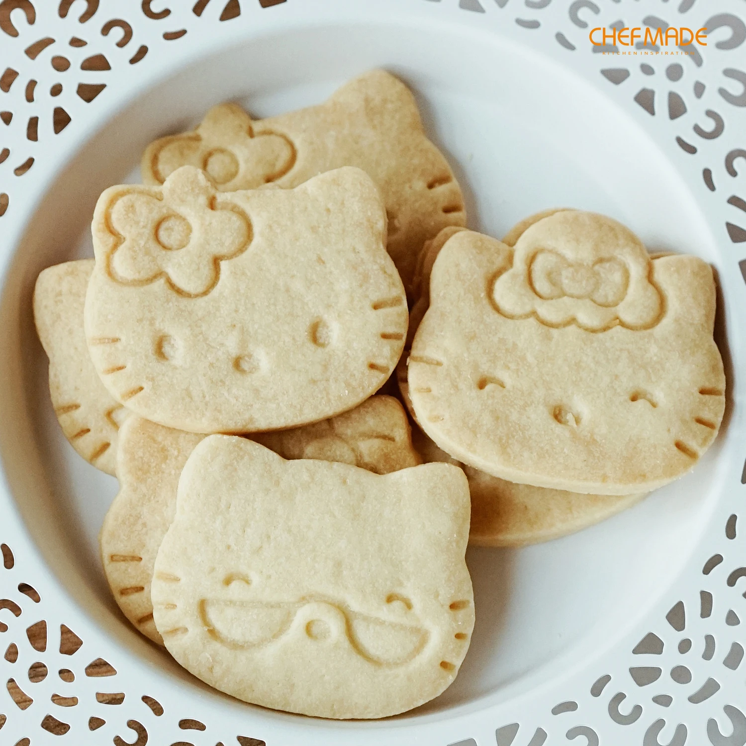 
CHEFMADE 3D Cookies Embossing Stamp Sugarcraft Dessert Baking 4Pcs Biscuits Mold Set For Cake Decor Tool 