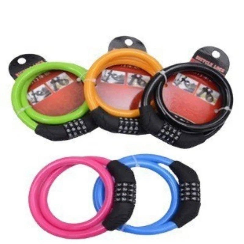 Cute Color Cycling Security 4 Digit Combination Bike Bicycle Cable Chain Lock For Bike Motorcycle Anti Theft Lock