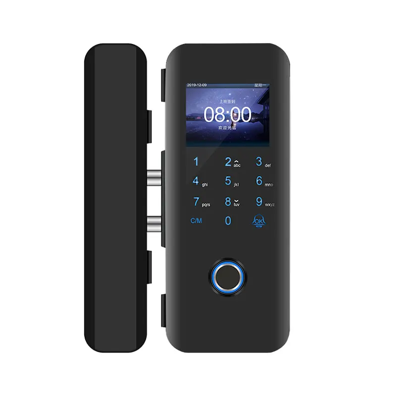 
Intelligent Keyless Digital Smart Glass Door Lock in Biometrics Fingerprint Password Card 