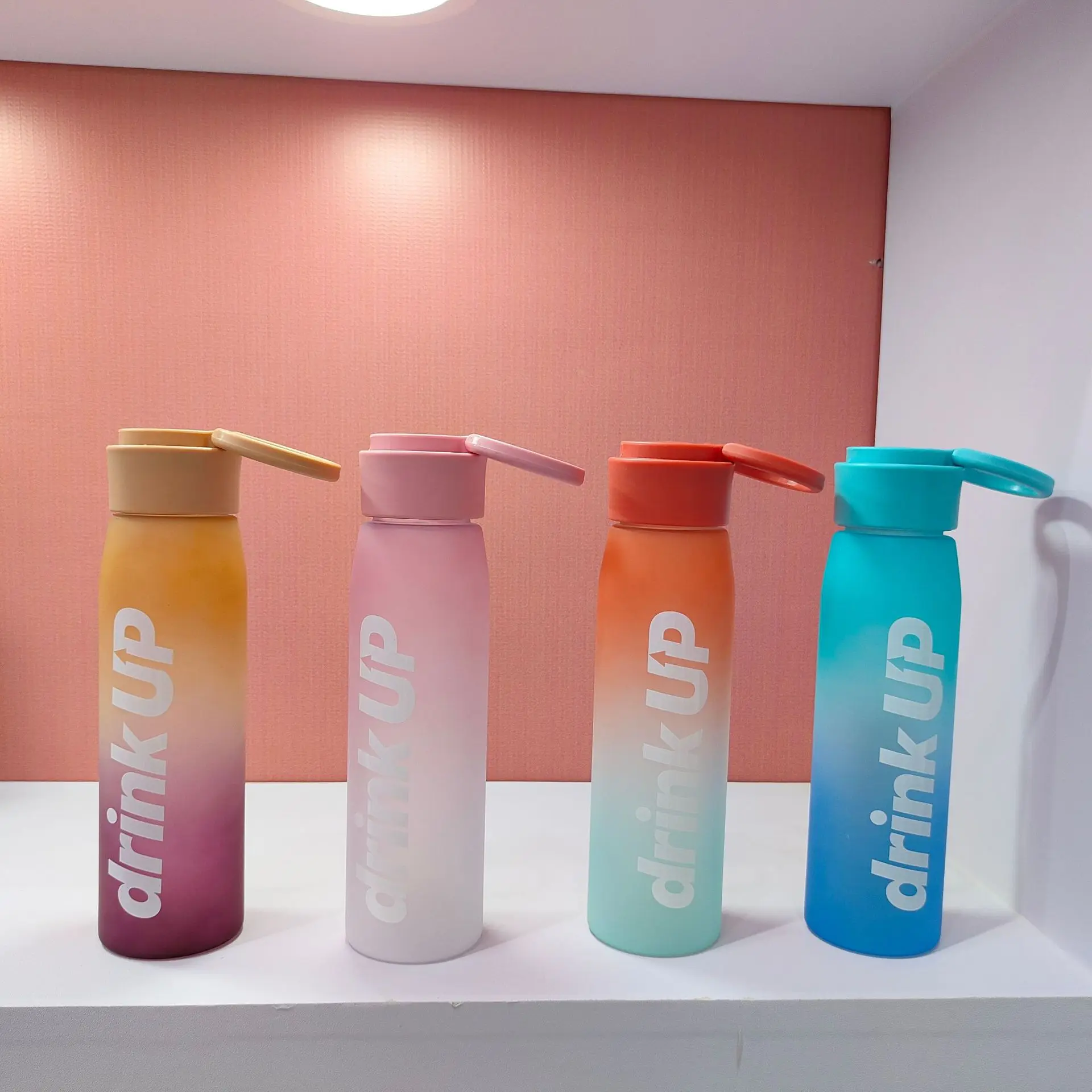New Arrival 500ML Single Layer Summer Custom PersonalizedSilicon Plastic Water Bottle with Cover