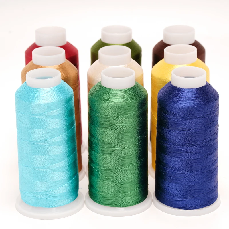 Оптовая продажа, Hilo de coser Экологически чистая цветная 120D/2 полиэфирная Вышивальная нить