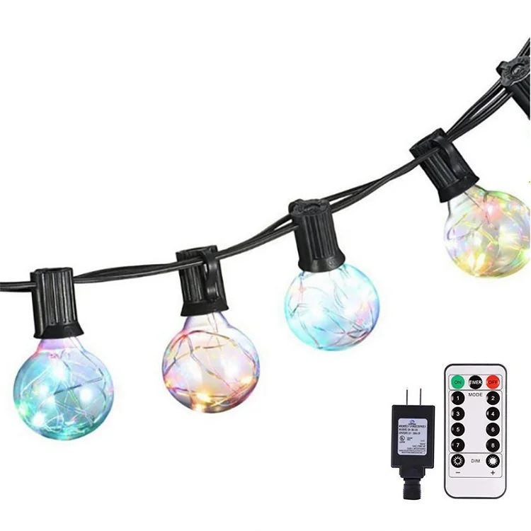  СВЕТОДИОДНАЯ Гирлянда RGB G40 с медной проволокой 30 светодиодов расстояние см водонепроницаемая световая лента E12 трансформатором вилка EU/US 11