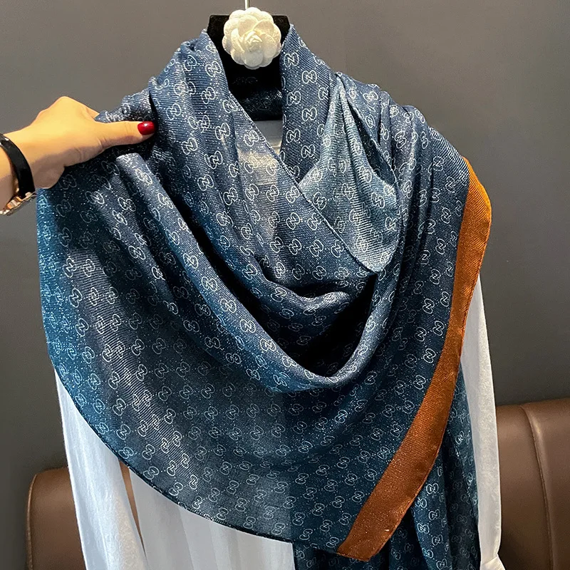 High Quality Newest Long Soft Cotton Viscose Print Scarf Shawl Ladies Brand Inspired Design Scarves Hijabs