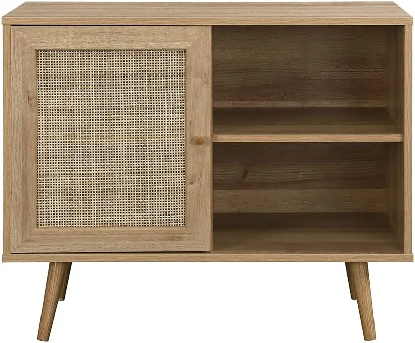 WDF High Quality  Vintage Rustic China Country Drawer Storage Cabinet Corner Wooden Rattan Cabinet for house using