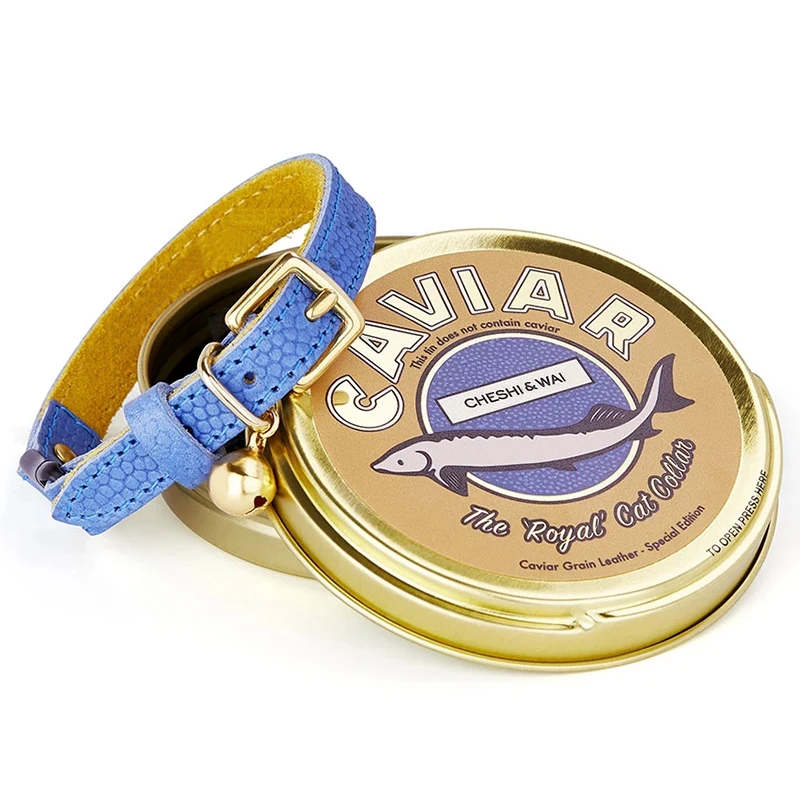 Custom Real Genuine Leather Solid Color Cute Decorative Pet Breakaway Bell Collar For Cat