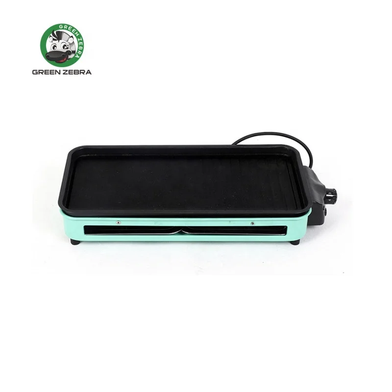 Multi-Function Green Household Portable Electric bbq Oven Pan Smokeless Korean Indoor Non Stick Electric Barbecue Grill