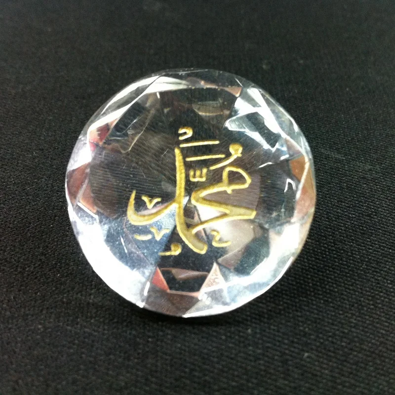 MH-9356 glass paperweight crystal diamond islamic customize wedding gifts for guests crytsal diamond paperweight