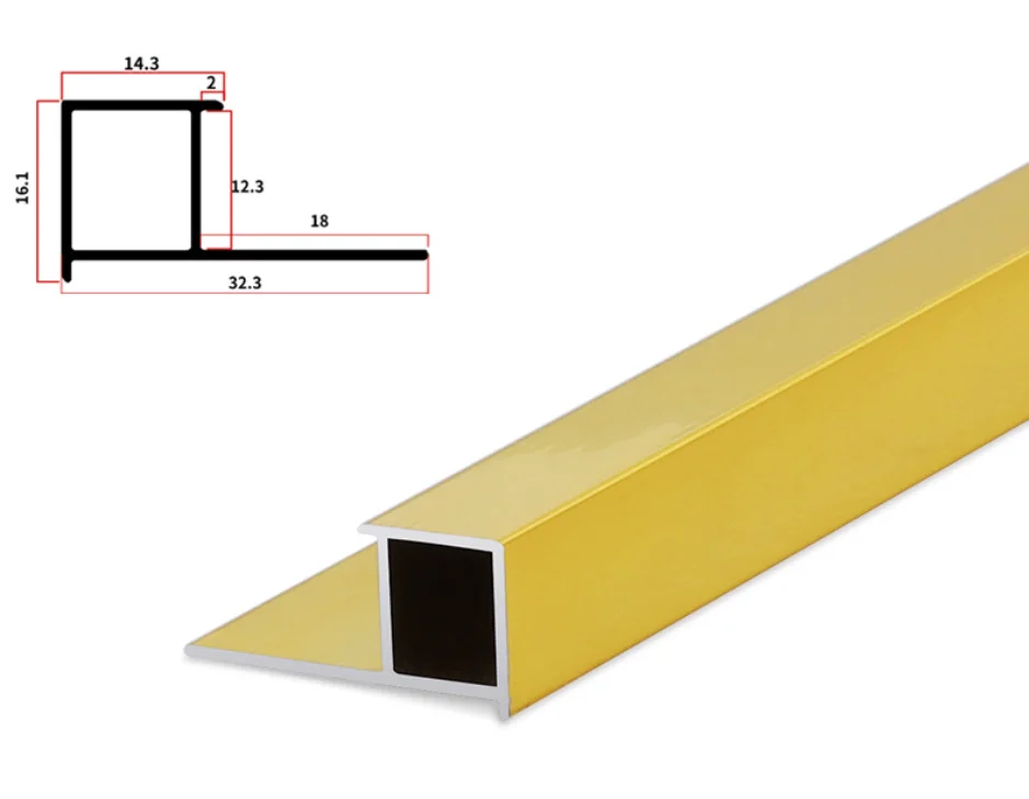 Wall Diamond Curved Accessories Marble Decorative Aluminum Edge Protection Ceramic Square Type White Tile Trims Metal Industrial