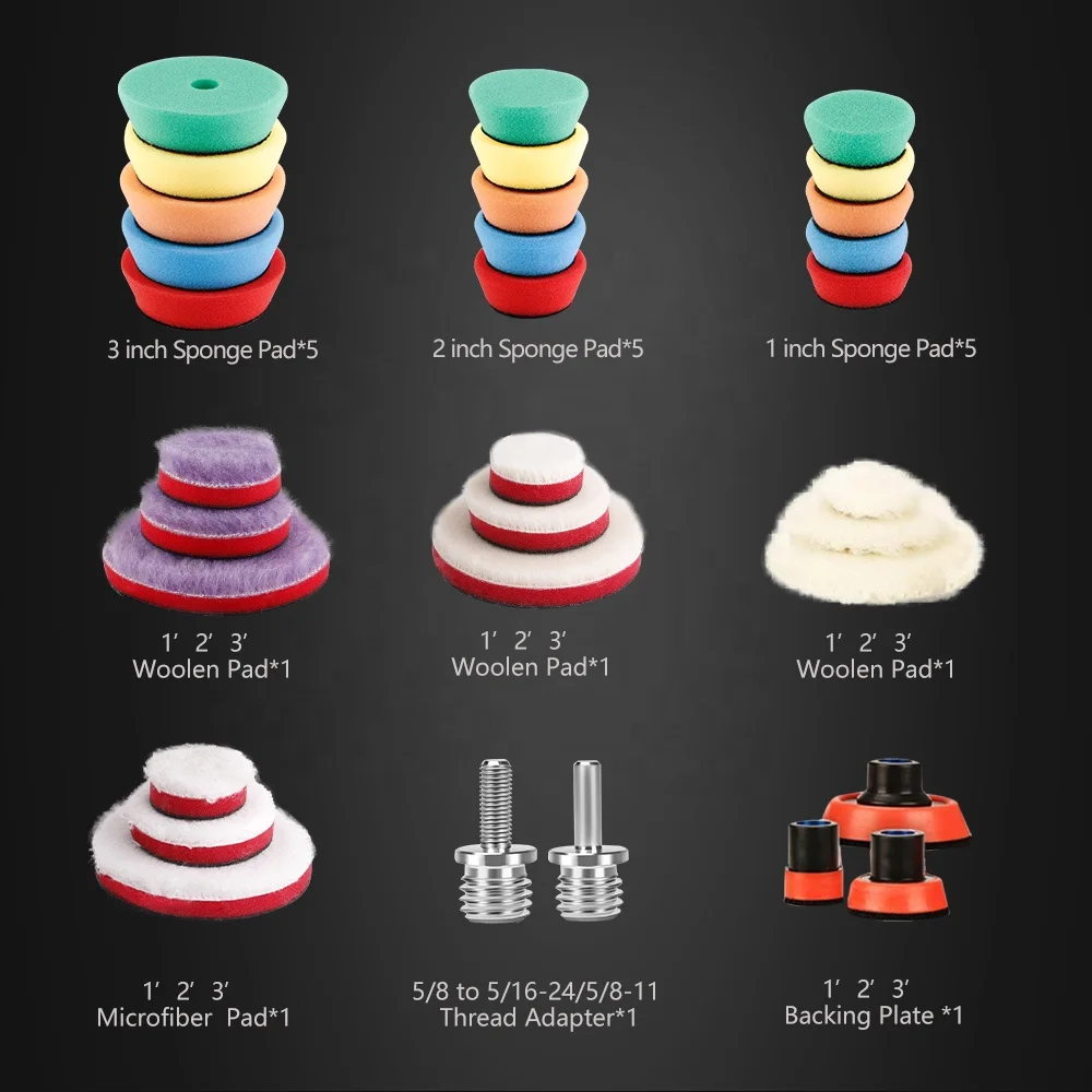 Набор полировальных насадок на крючок и петлю, 32 шт., для полировальной машинки RO/DA, электродрели