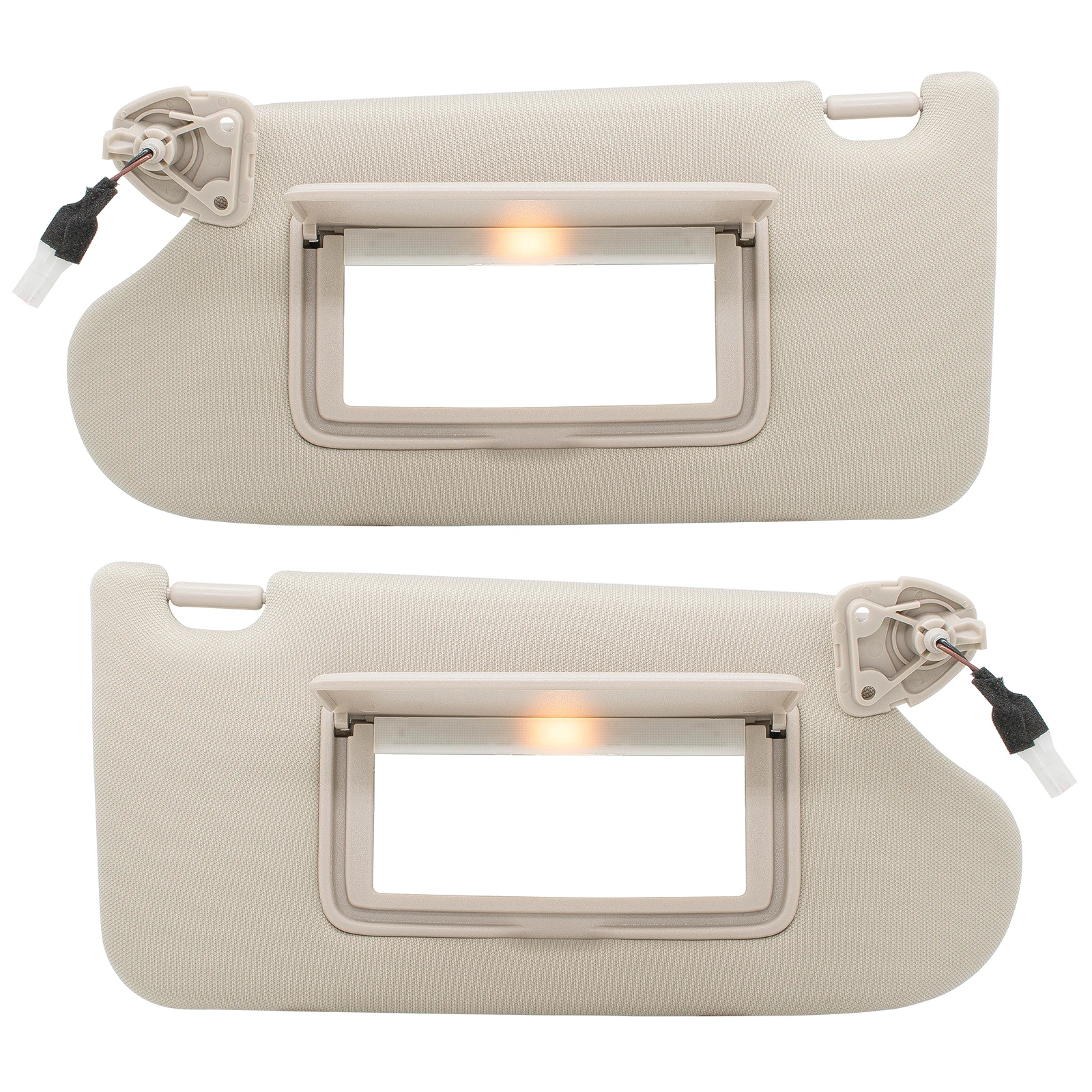 Driver & Passenger Sun Visor Compatible with Nissan Altima 2013-2018 with Light, Without Sunroof 96401-3TA2A 96400-3TA2A