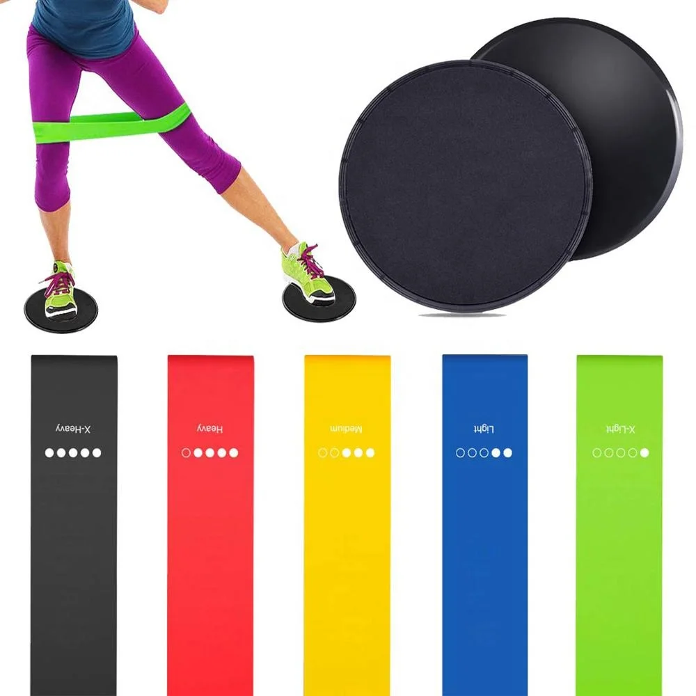 Fitness Hot Sell Latex Elastic 11PCS/KIT  Resistance bands tube set with core slider and door anchor