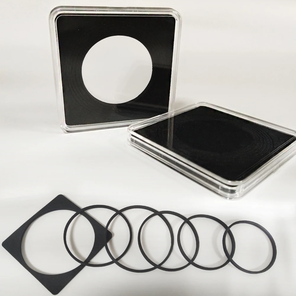 10PSC square plastic box coin display stand multi-size customized square coin capsule