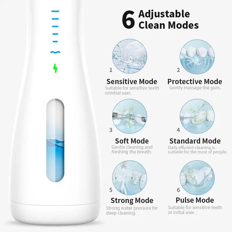 240Ml Oral Irrigator Travel Portable Dental Jet Electronic Usb Rechargeable Health Cordless Water Flosser for Teeth Cleaner