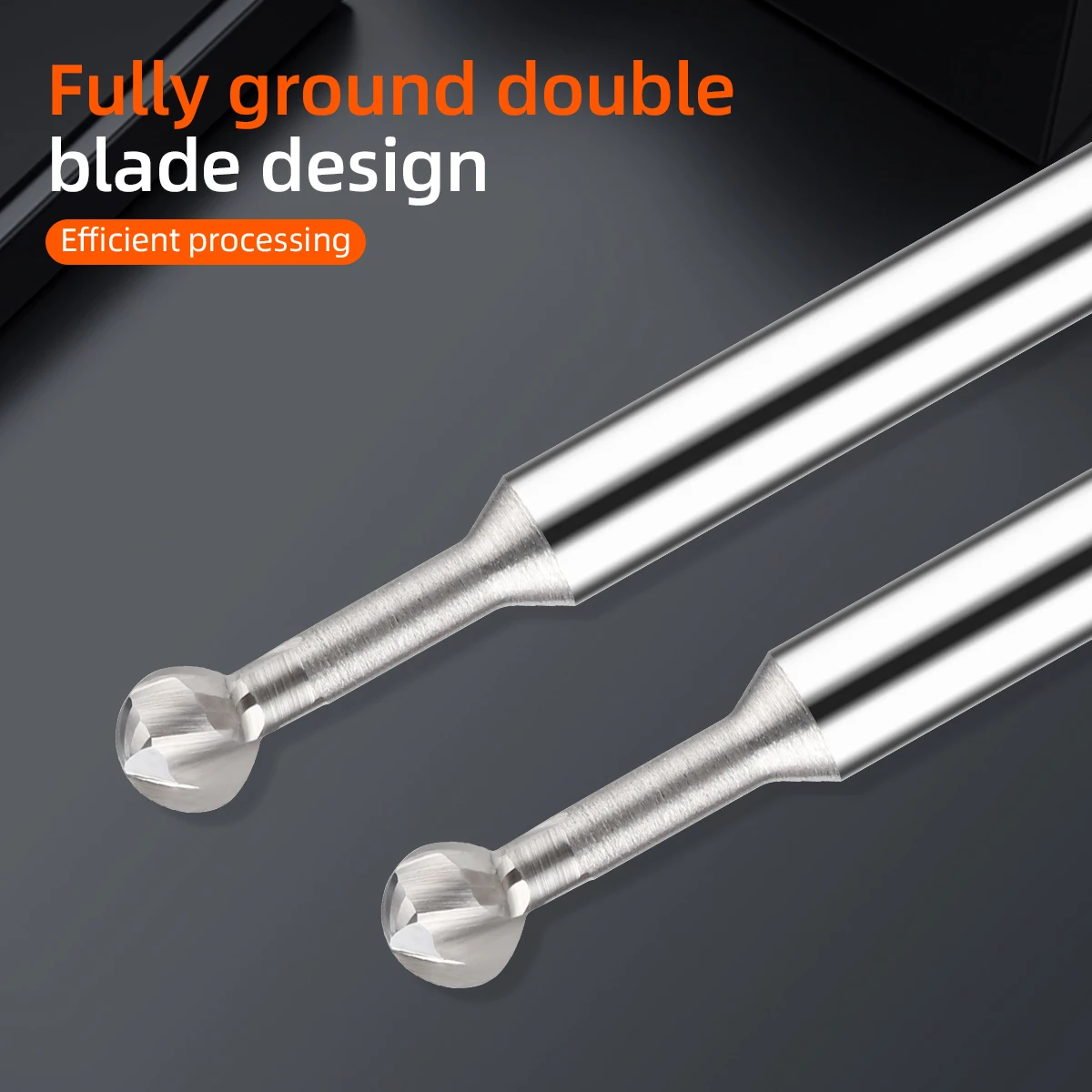 two Flute Lollipop Ball End Mill Tungsten Steel R Carbide Milling Cutter R0.5 1.75 2.5 3 4 Carbide Milling Cutter cutting tool