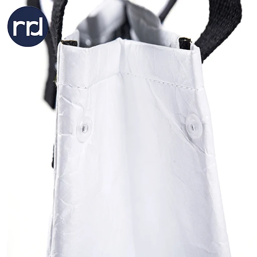 RR Donnelley High Quality Logo Print Dupont Waterproof Reusable Washable Customized White Tote Paper Beach Tyvek Shopping Bags