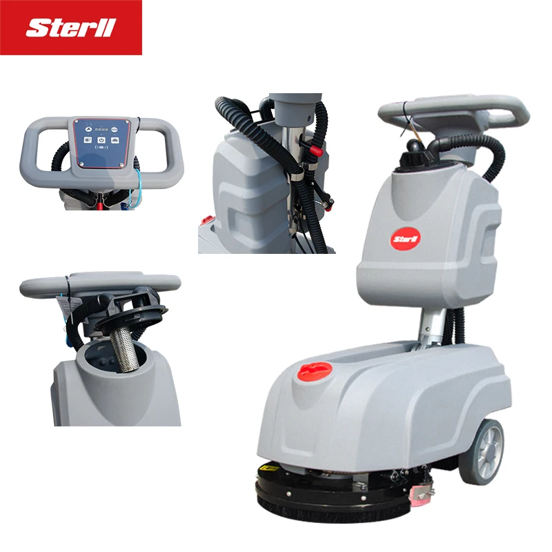 Sterll Mini Hand Push Lithium Battery Brush Compact Automatic House Keeping Floor Scrubber Machine