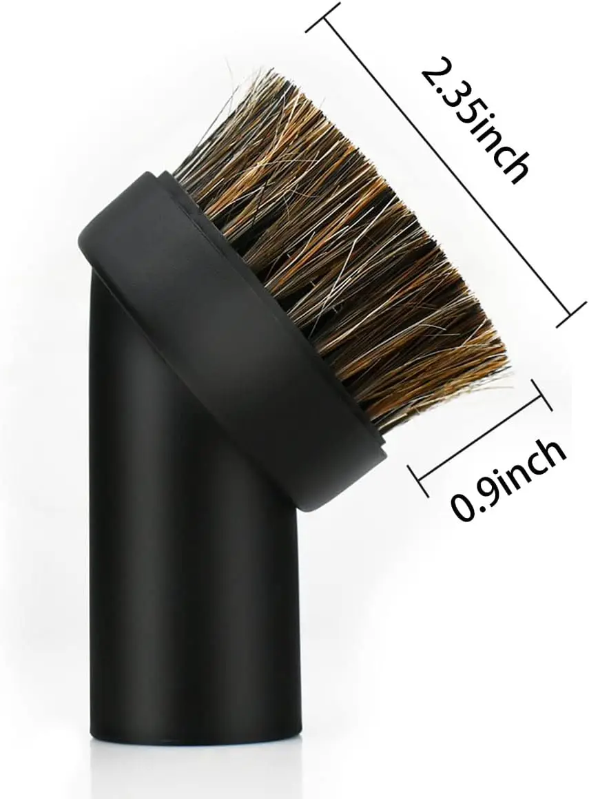 Black Round Dust Brush 1.25' Vacuum Hose 25mm Horse Hair for Most Vacuum Cleaners Accessories