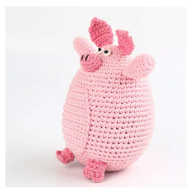Creativity Cute Pink Pig Baby Animal Handmade Baby Crochet Knitting Toys Decorations