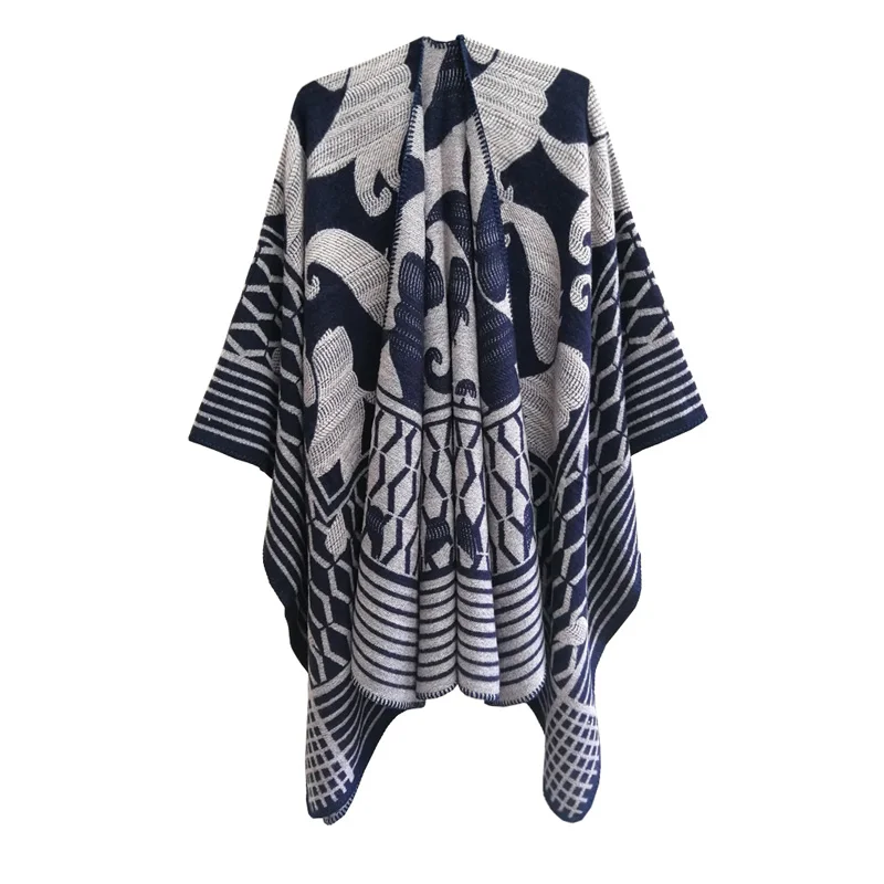 Fall Winter Poncho Gradient Chal De Rebeca Chicas Unique Warm Soft Unisex Shawl American Women Shawl