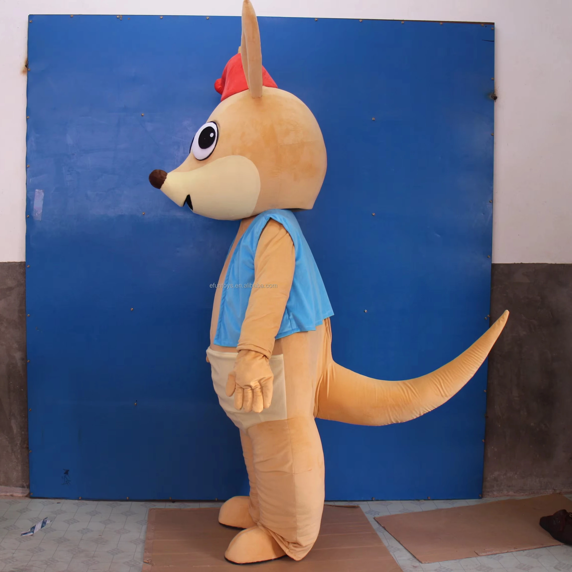 Efun MOQ 1 PC Professional  custom Brown kangaroo mascot costume cartoon TV Movie Characters Cosplay animal Costumes for sale