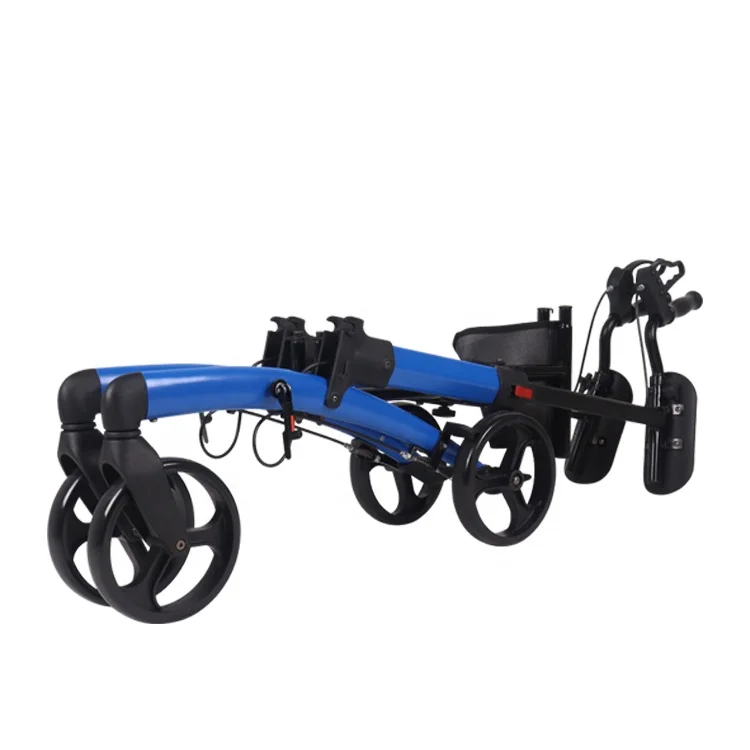 Medical Supplies Portable Outdoor Rollator Height Adjustable Rollator Aluminum Stand Up Rollator With Four Wheels For Elderly
