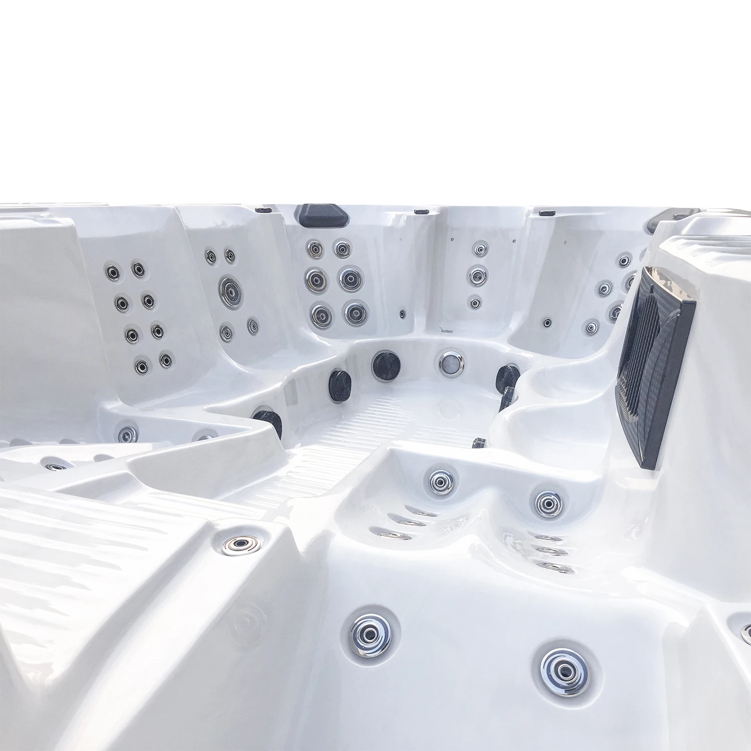 Outdoor 8 person hot tubs whirlpool hydromassage bathtub spa tubs with large space swim spa 2 lounges and 7 seats