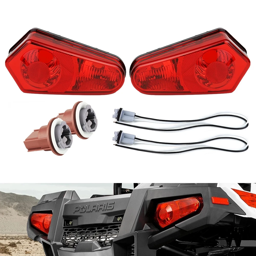 Set UTV Red Rear Tail Light With Sockets For Sportsman 500 550 800 1000 RZR 570 Car Accessories