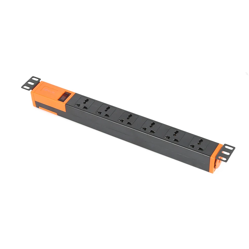 Universal 6 Ways 1U 1.5U Power Distribution Unit PDU with Rotatory Hanging Panel for Server
