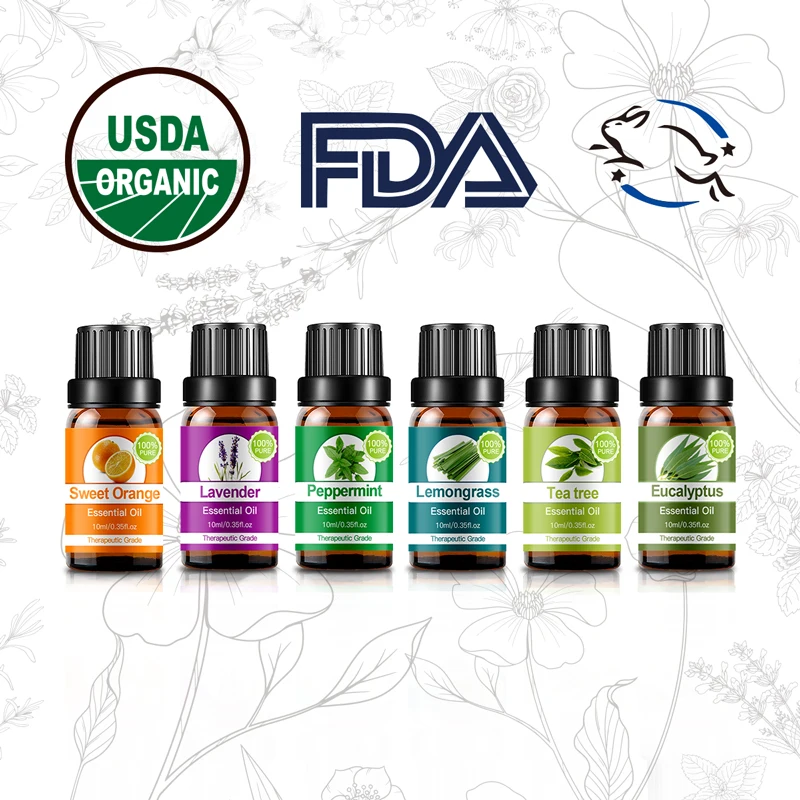Pure Natural Premium Long Lasting Original Lavender Extraction 100% Pure Essential Oil Kits Rose Peppermint Oil